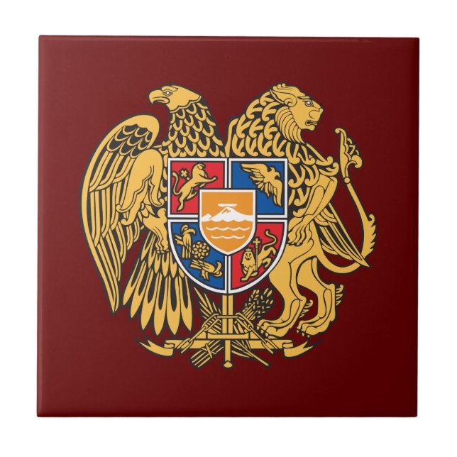 Coat of Arms of Armenia Ceramic Tile (Front)