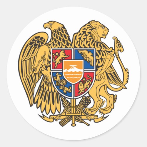 Coat of Arms of Armenia Classic Round Sticker