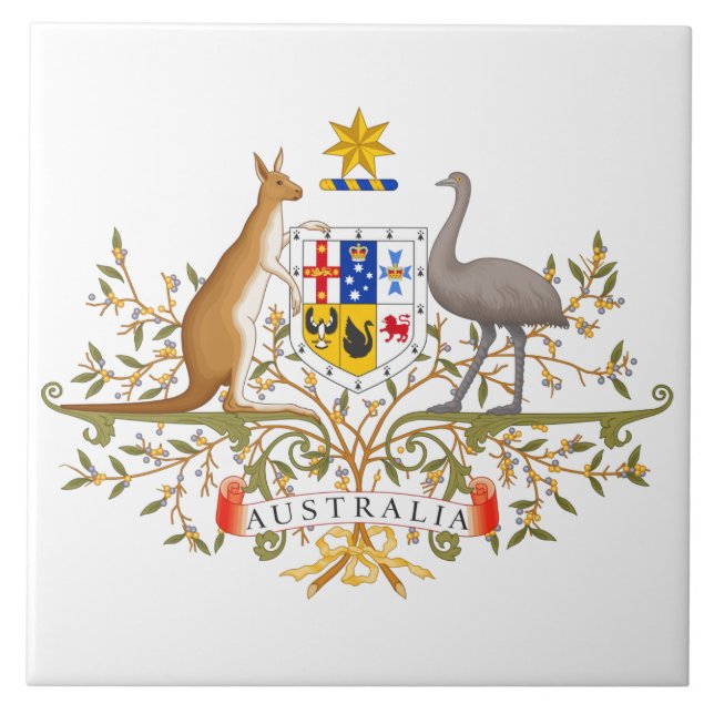 Coat of Arms of Australia Ceramic Tile (Front)