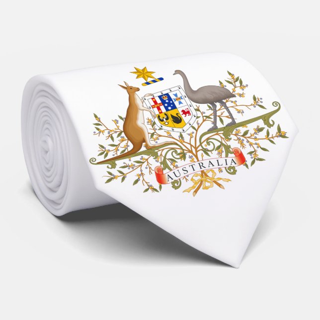 Coat of Arms of Australia Neck Tie (Rolled)