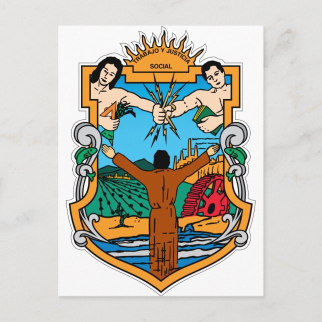 Coat of Arms of Baja California Mexico Official Postcard (Front)