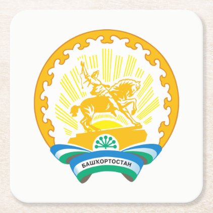 Coat of arms of Bashkortostan Square Paper Coaster