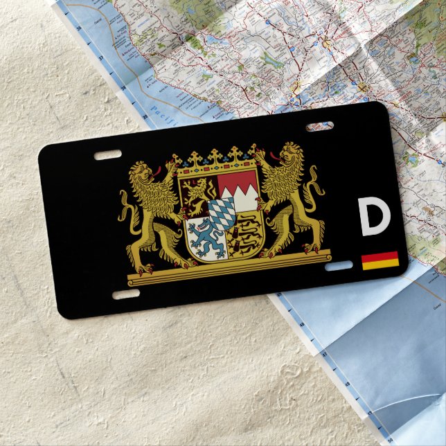 Coat of Arms of Bavaria - GERMANY License Plate (In Situ)