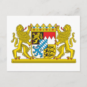 Coat of Arms of Bavaria Official Germany Symbol Postcard