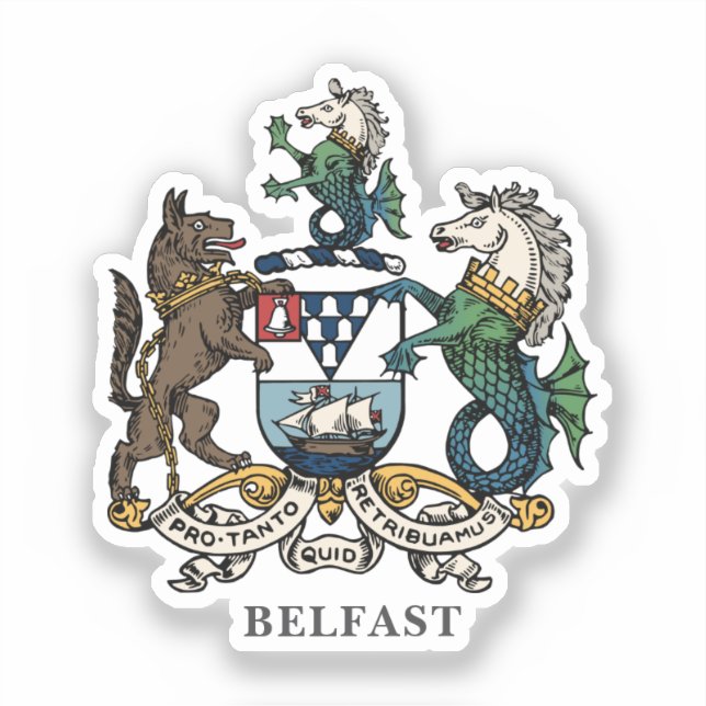 Coat of Arms of Belfast Sticker (Front)
