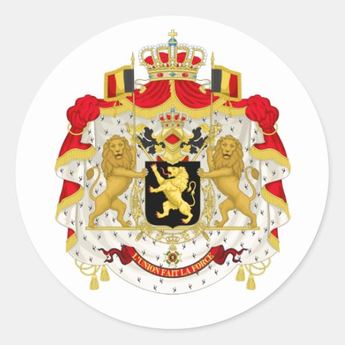 Coat of Arms of Belgium Classic Round Sticker