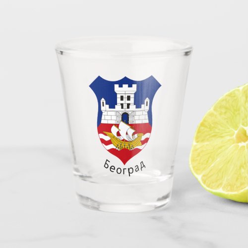 Coat of Arms of Belgrade Serbia Shot Glass