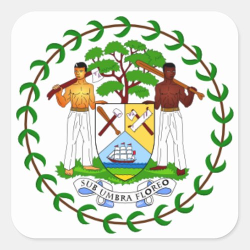 Coat of arms of Belize Square Sticker