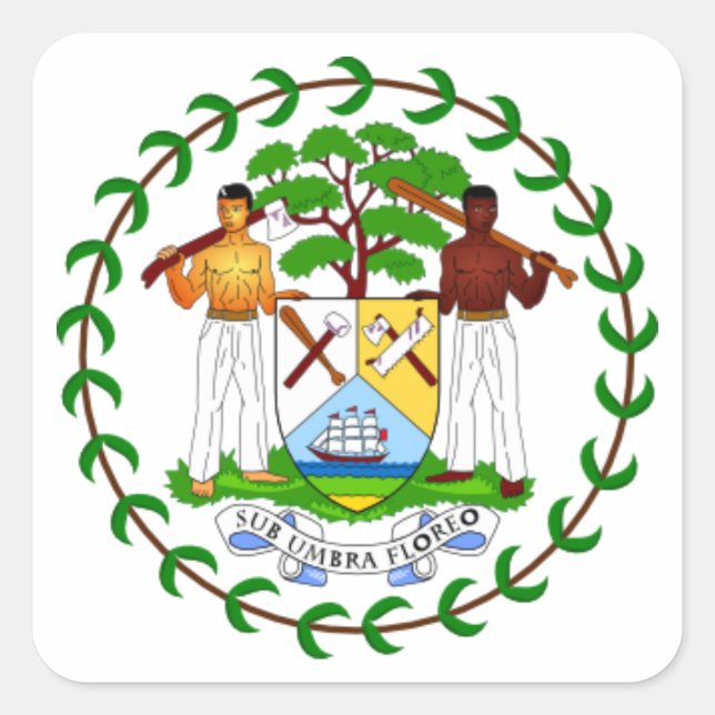 Coat of arms of Belize Square Sticker (Front)
