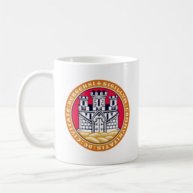 Coat of Arms of Bergen, Norway Coffee Mug (Left)