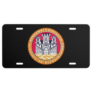 Coat of Arms of Bergen, Norway License Plate