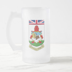 Coat of Arms of Bermuda Frosted Glass Beer Mug