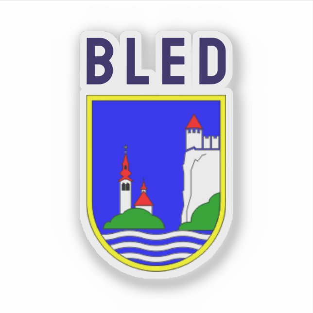Coat of arms of Bled, Slovenia Sticker (Front)