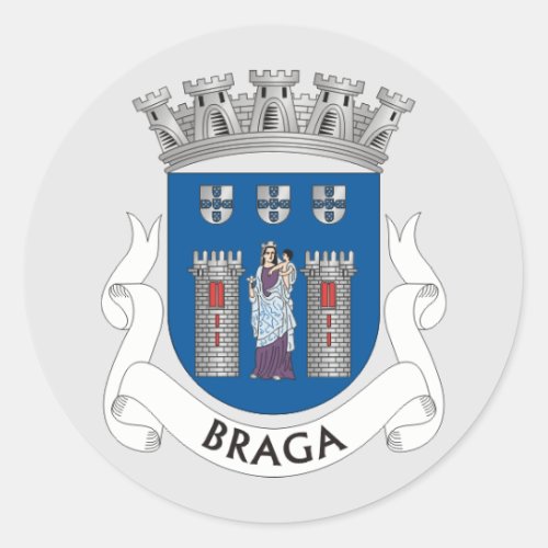 Coat of Arms of Braga Portugal Classic Round Sticker