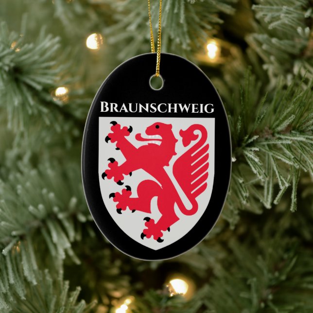 Coat of Arms of Braunschweig, Germany Ceramic Ornament (Tree)