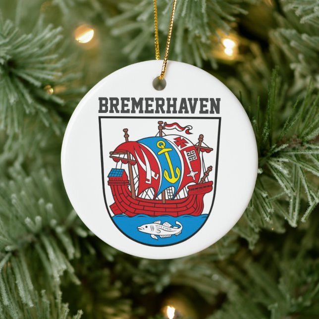 Coat of Arms of Bremerhaven, Germany Square Sticke Ceramic Ornament (Tree)