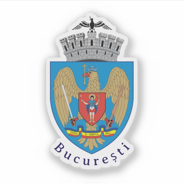 Coat of Arms of Bucharest, Romania Sticker (Front)