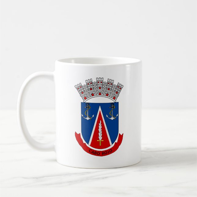 Coat of arms of Cabo Rojo, Puerto Rico Coffee Mug (Left)
