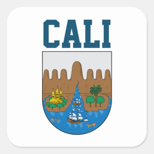 Coat of Arms of Cali Colombia Square Sticker