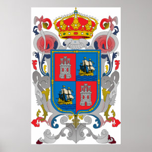 Coat of arms of Campeche Mexico Official Symbol Poster
