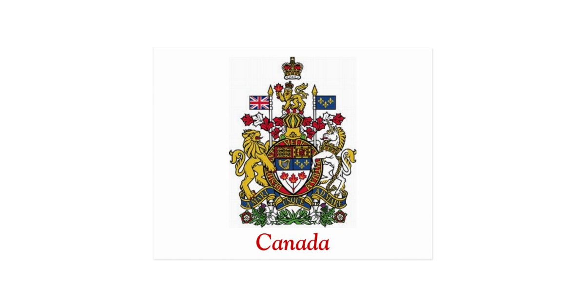 Coat of Arms of Canada Postcard | Zazzle.com