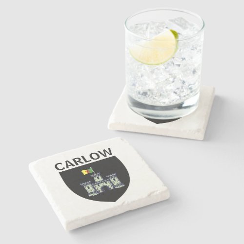 Coat of Arms of Carlow town Republic of Ireland Stone Coaster
