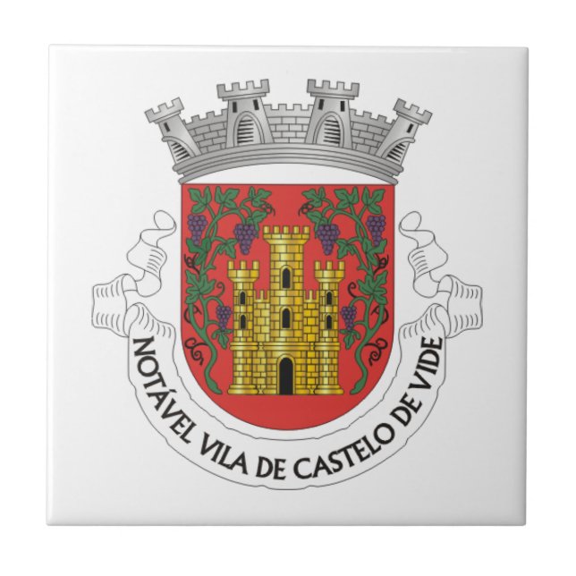 Coat of Arms of Castelo de Vide, Portugal Ceramic Tile (Front)