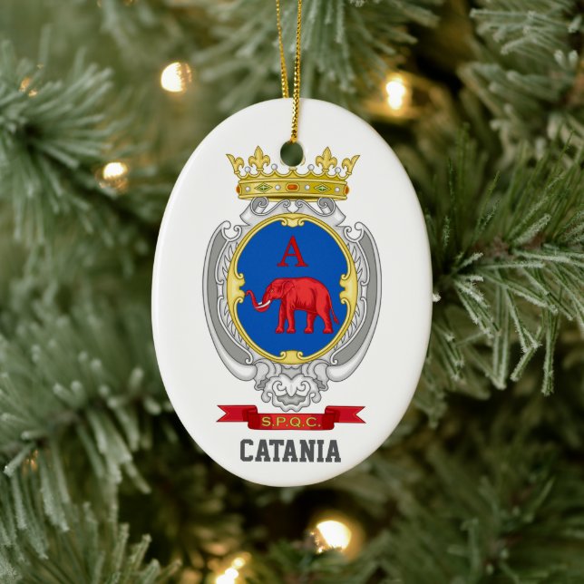 Coat of arms of Catania, Sicily Ceramic Ornament (Tree)