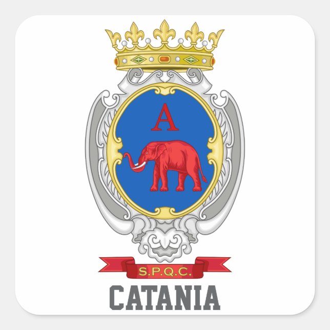 Coat of arms of Catania, Sicily Square Sticker (Front)
