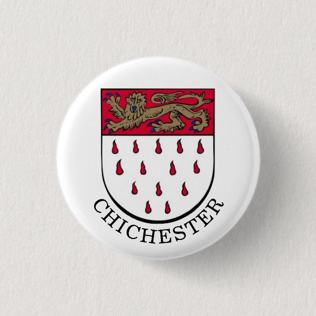 Coat of Arms of Chichester, West Sussex (England) Button (Front)