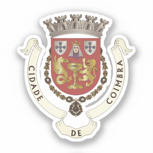 Coat of Arms of Coimbra, PORTUGAL Sticker (Front)