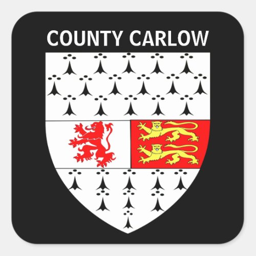 Coat of Arms of County Carlow Republic of Ireland Square Sticker