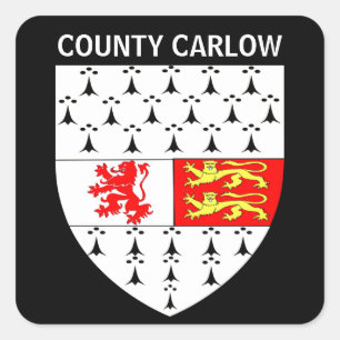 Coat of Arms of County Carlow, Republic of Ireland Square Sticker
