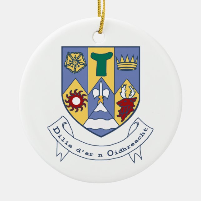 Coat of Arms of County Clare, Ireland Ceramic Ornament (Front)