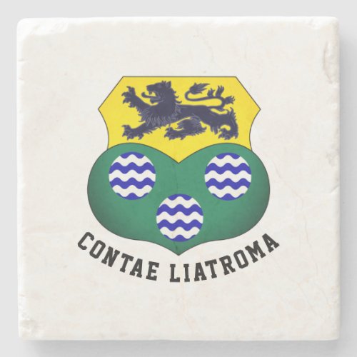 Coat of Arms of County Leitrim Ireland Stone Coaster