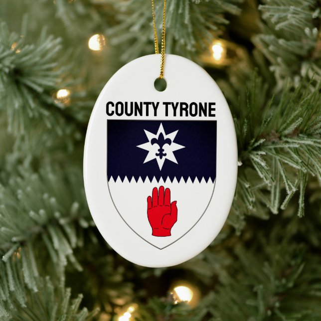 Coat of Arms of County Tyrone, Northern Ireland Ceramic Ornament (Tree)