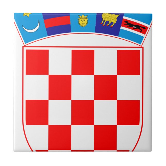 Coat of arms of Croatia, Croatian Emblem, Hrvatska Ceramic Tile (Front)