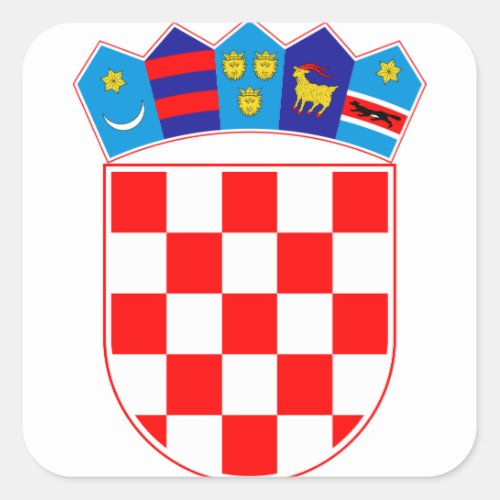 Coat of arms of Croatia Croatian Emblem Hrvatska Square Sticker