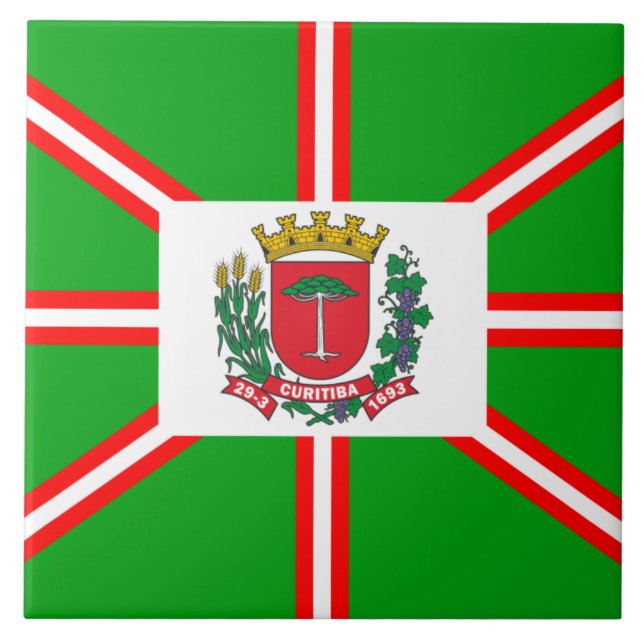 Coat of Arms of Curitiba, Brazil Ceramic Tile (Front)