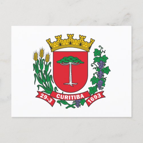 Coat of Arms of Curitiba Brazil Postcard