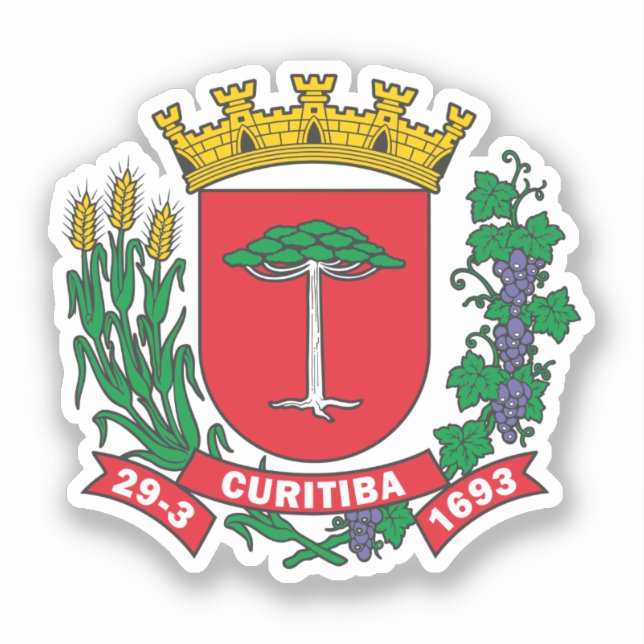 Coat of Arms of Curitiba, Brazil Sticker (Front)