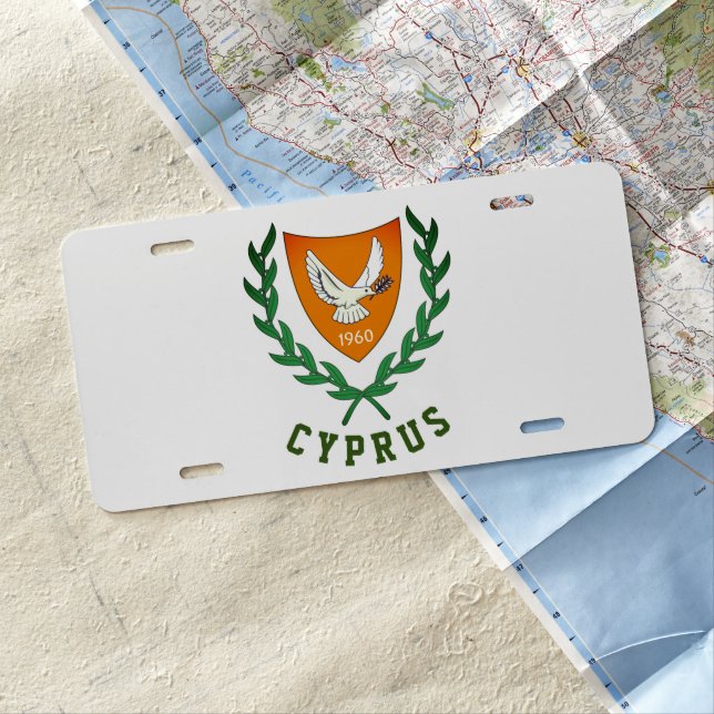 Coat of Arms of CYPRUS License Plate (In Situ)