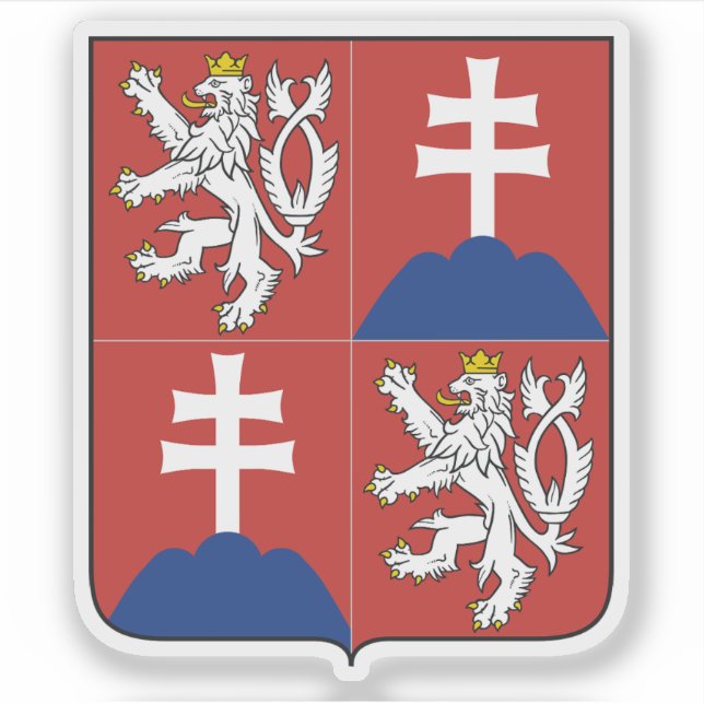 Coat of arms of Czechoslovakia (1918–'39,1945–'92) Sticker (Front)