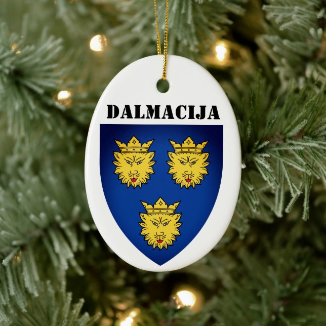 Coat of Arms of Dalmatia, Croatia Ceramic Ornament (Tree)