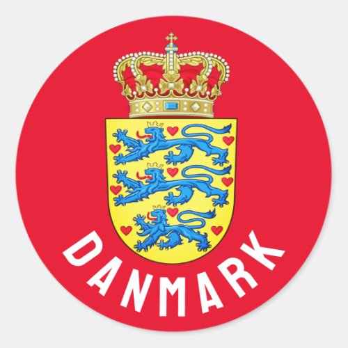 Coat of Arms of Denmark Classic Round Sticker