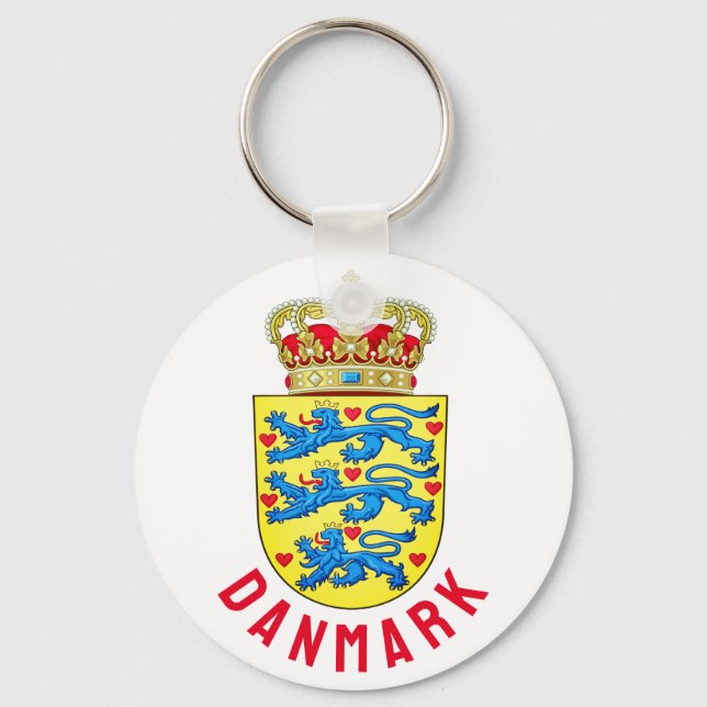 Coat of Arms of Denmark Keychain (Front)