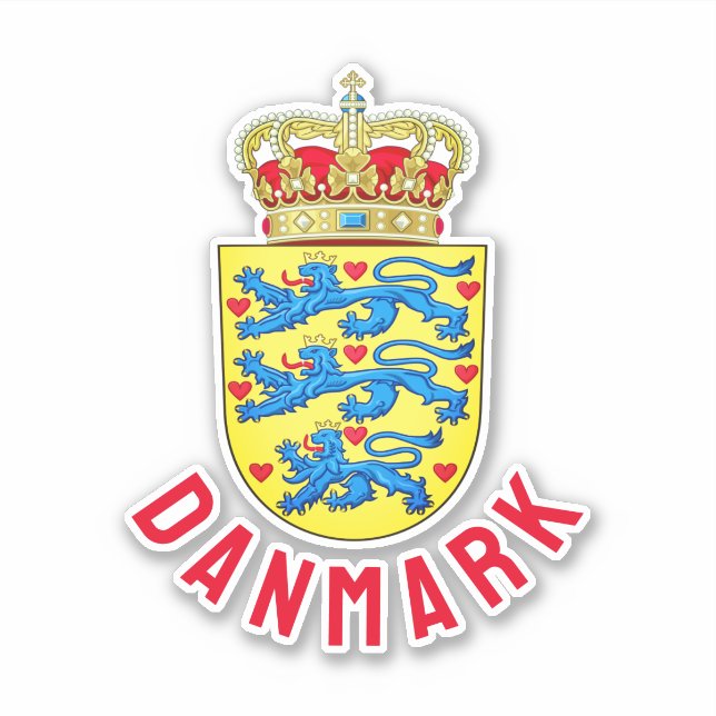 Coat of Arms of Denmark Sticker (Front)