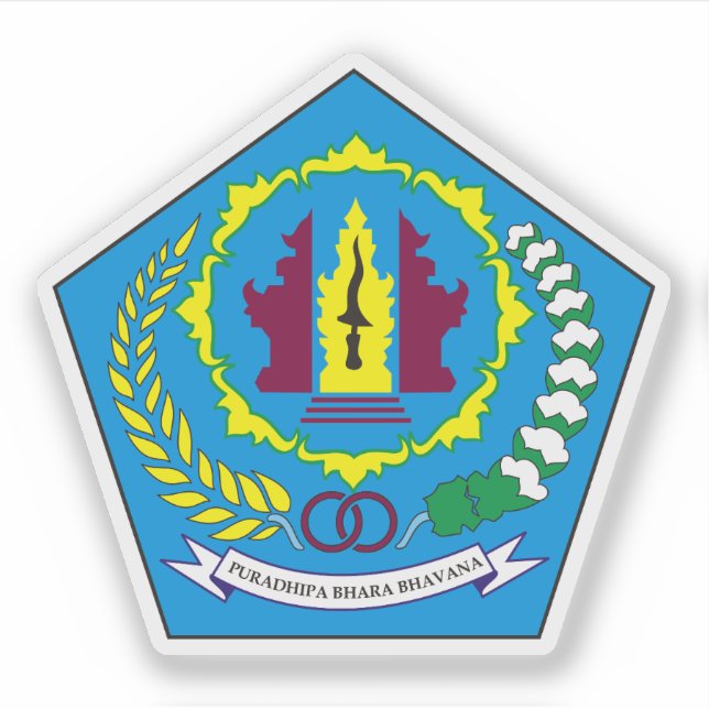 Coat of arms of Denpasar, Indonesia Sticker (Front)