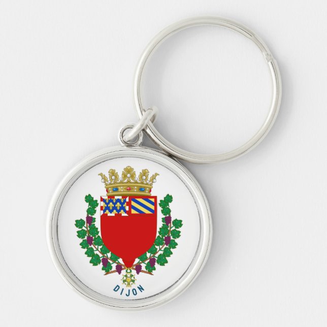 Coat of arms of Dijon, France Keychain (Front)