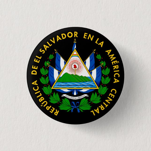 Coat of arms of El Salvador Button (Front)